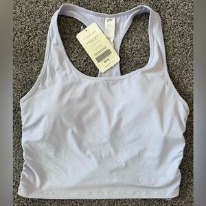Fabletics White and Purple Tank Top Racerback Design